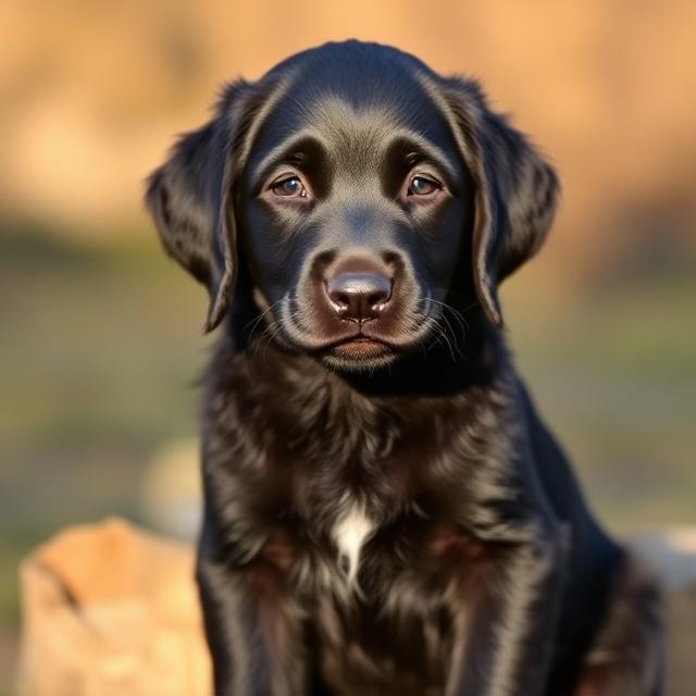 Flat Coated Retriever Welpe
